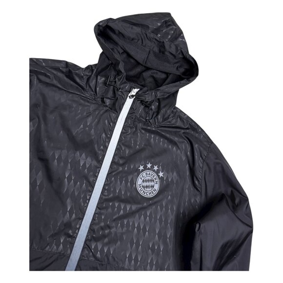 BAYERN MUNICH FC Soccer Football Black Windbreaker Light Jacket Mens Small - Picture 4 of 6